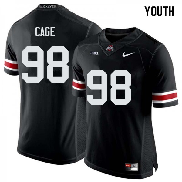Ohio State Buckeyes #98 Jerron Cage Youth Stitch Jersey Black OSU53427